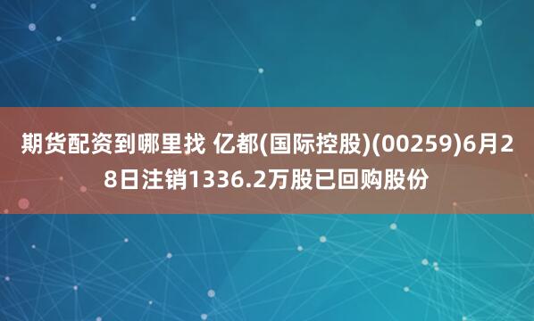 期货配资到哪里找 亿都(国际控股)(00259)6月28日注销1336.2万股已回购股份